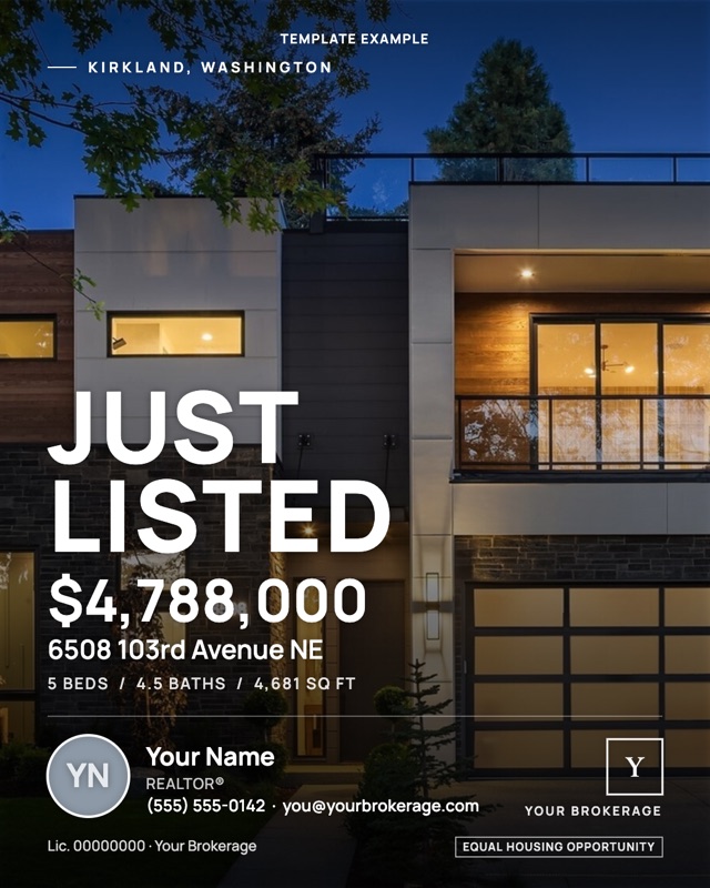 Just Listed post for 6508 103rd Avenue NE